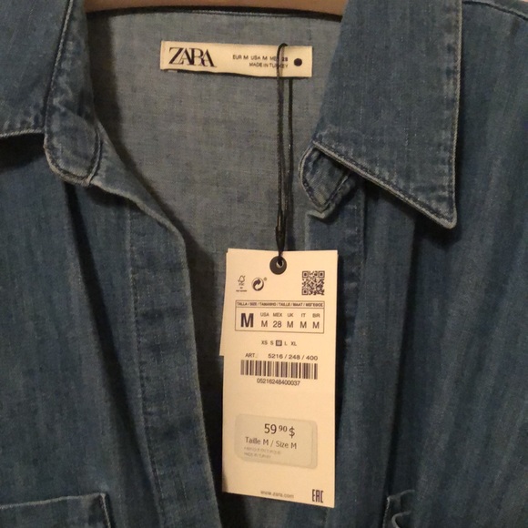 ZARA Erin wrap denim dress - Picture 2 of 8